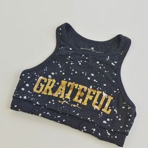 Spiritual Gangster Varsity Gray Sport Bra Small
